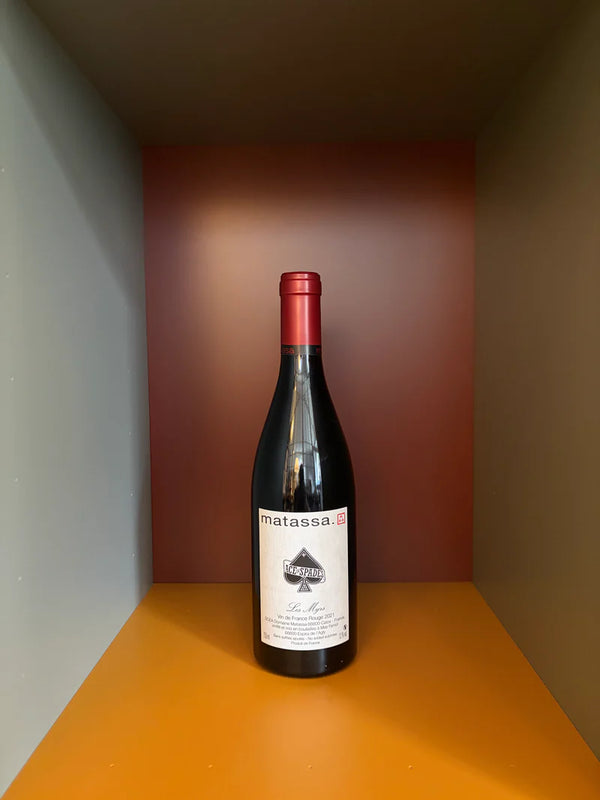 Matassa Ace of Spades Les Myrs 2021 wine bottle with red cap, front label visible