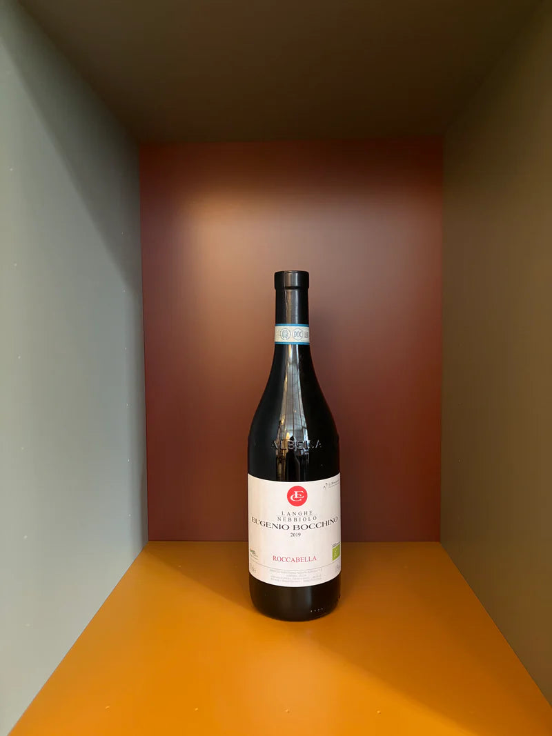 Bocchino Nebbiolo Roccabella 2022 wine bottle, dark glass with label