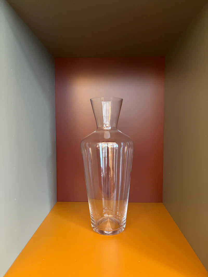 Zalto carafe No.150, clear glass decanter with faceted sides and narrow neck